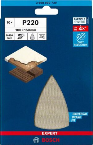 Bosch EXPERT M480 -hiomaverkko yhdistelmähiomakoneille, 100 x 150 mm, G 220, 10 kpl