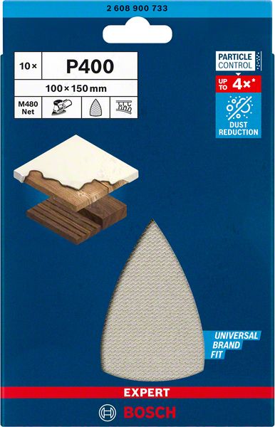 Bosch EXPERT M480 -hiomaverkko yhdistelmähiomakoneille, 100 x 150 mm, G 400, 10 kpl