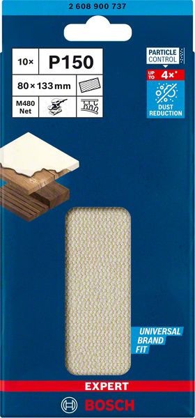 Bosch EXPERT M480 -hiomaverkko tasohiomakoneille, 80 x 133 mm, G 150, 10 kpl