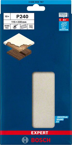 Bosch EXPERT M480 -hiomaverkko tasohiomakoneille, 115 x 230 mm, G 240, 10 kpl
