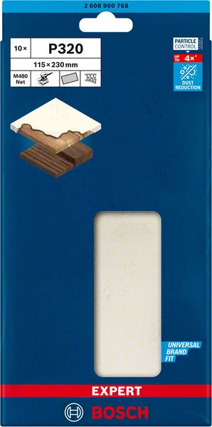 Bosch EXPERT M480 -hiomaverkko tasohiomakoneille, 115 x 230 mm, G 320, 10 kpl