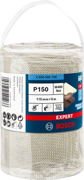 Bosch EXPERT M480 -hiomaverkkorulla, 115 mm, 5 m, G 150