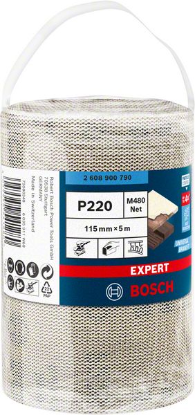 Bosch EXPERT M480 -hiomaverkkorulla, 115 mm, 5 m, G 220