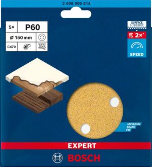 Bosch 6-reikäinen EXPERT C470 -hiomapaperi epäkeskohiomakoneille, 150 mm, G 60, 5 kpl