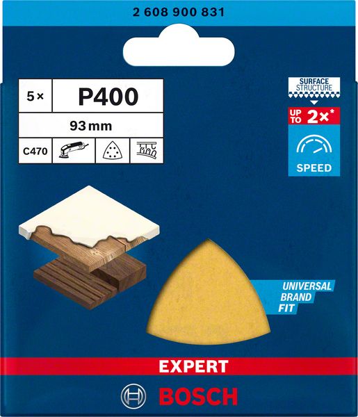Bosch EXPERT C470 -hiomapaperi kärkihiomakoneille, 93 mm, G 400, 5 kpl