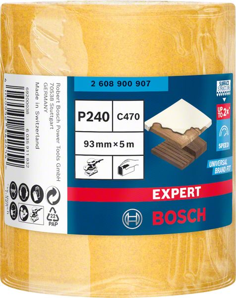 Bosch EXPERT C470 -hiomapaperirulla käsinhiontaan, 93 mm, 5 m, G 240