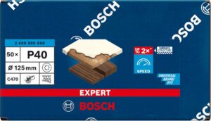 Bosch 8-reikäinen EXPERT C470 -hiomapaperi epäkeskohiomakoneille, 125 mm, G 40, 50 kpl