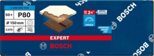 Bosch 6-reikäinen EXPERT C470 -hiomapaperi epäkeskohiomakoneille, 150 mm, G 80, 50 kpl