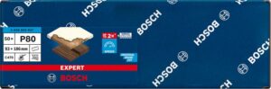 Bosch 8-reikäinen EXPERT C470 -hiomapaperi tasohiomakoneille, 93 x 186 mm, G 80, 50 kpl