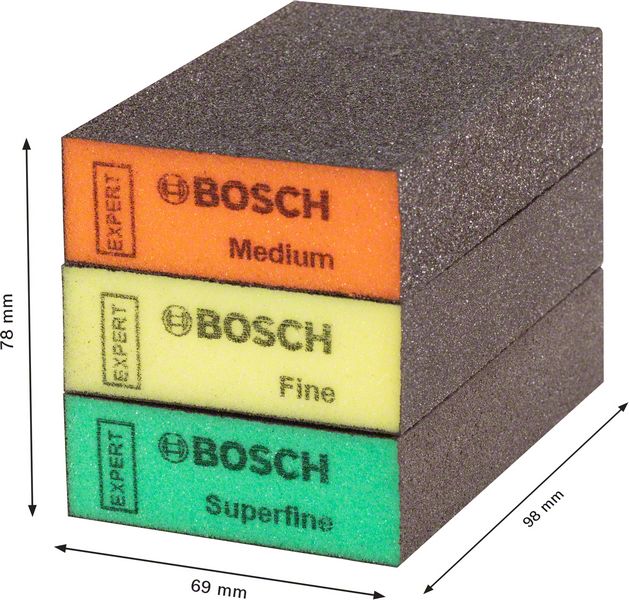 Bosch EXPERT S471 Standard -hiomasieni, 26 x 69 x 97 mm, kerkikarkea, hieno, erittäin hieno, 3 kpl