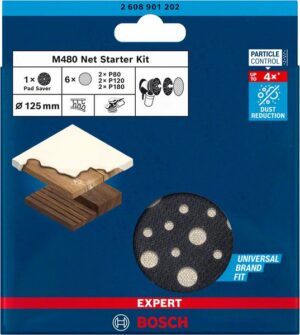 Bosch EXPERT M480 -aloituspaketti epäkeskohiomakoneille, 125 mm, 7 kpl