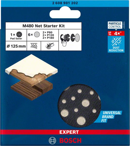 Bosch EXPERT M480 -aloituspaketti epäkeskohiomakoneille, 125 mm, 7 kpl