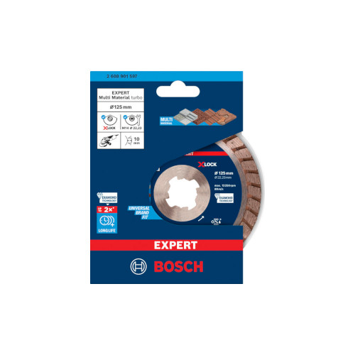 Bosch EXPERT MultiMaterial X-LOCK -timanttikatkaisulaikka, 125 x 22,23 x 2,4 x 12 mm