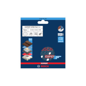 Bosch EXPERT O780 Foil -hiomalevysarja, 125 mm, G80 (3 x); G120 (3 x); G180 (3 x), 9 kpl