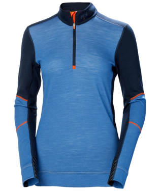 Naisten puolivetoketjullinen aluspaita Helly Hansen LIFA Merino, laivastonsininen/harmaansininen