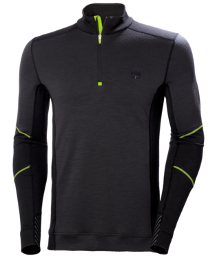 Puolivetoketjullinen aluspaita Helly Hansen LIFA Merino, musta/tummanharmaa