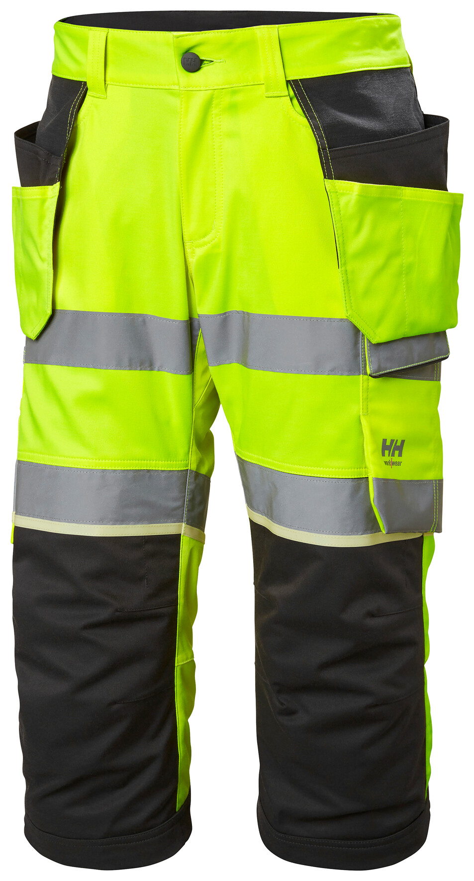 3/4 riipputaskuhousut Helly Hansen UC-ME, keltainen/tummanharmaa