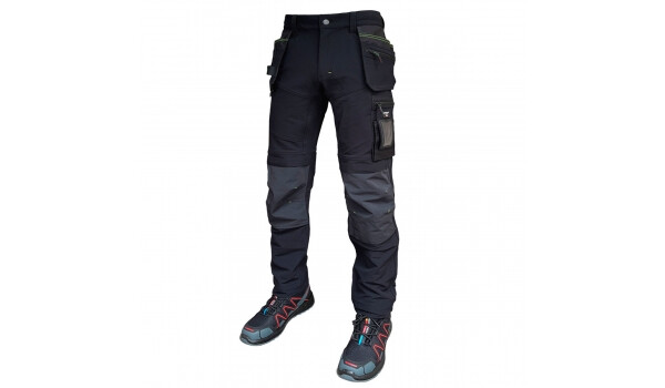 Rakennushousut Pesso Taurus, stretch-ripstop, musta