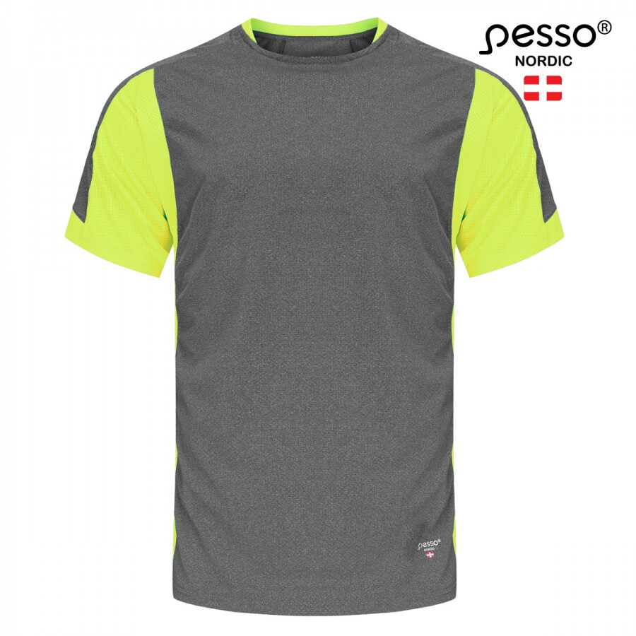 T-paita Pesso Breeze, harmaa/keltainen