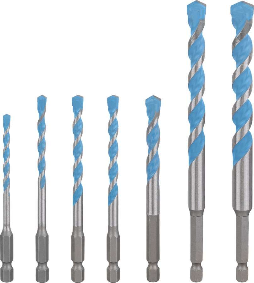 Bosch EXPERT HEX-9 Multi Construction -poranteräsarja; 4 x 45 x 90, 5 x 50 x 100, 6 x 60 x 100, 6 x 60 x 100, 8 x 50 x 100, 10 x 90 x 150, 12 x 90 x 150 mm; 7 osaa