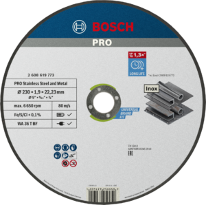 Bosch Sidosrakenteinen PRO Stainless Steel and Metal -katkaisulaikka, 230 x 1,9 x 22,23 mm, suora