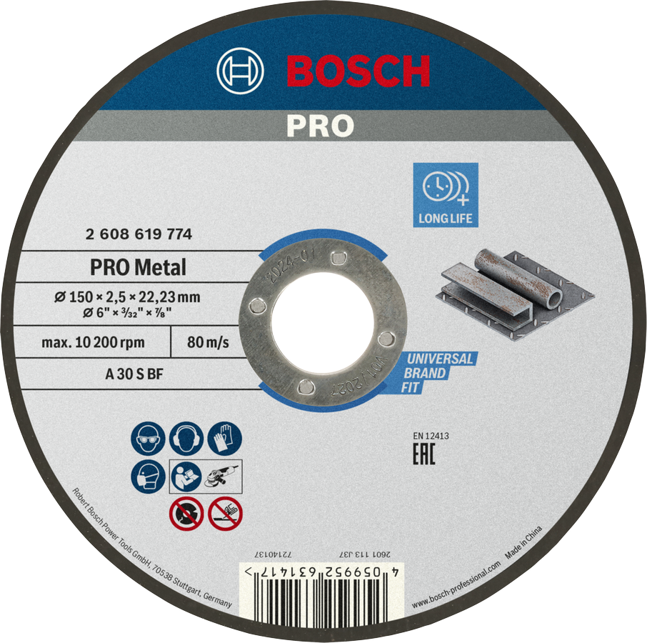 Bosch Sidosrakenteinen PRO Metal -katkaisulaikka, 150 x 2,5 x 22,23 mm