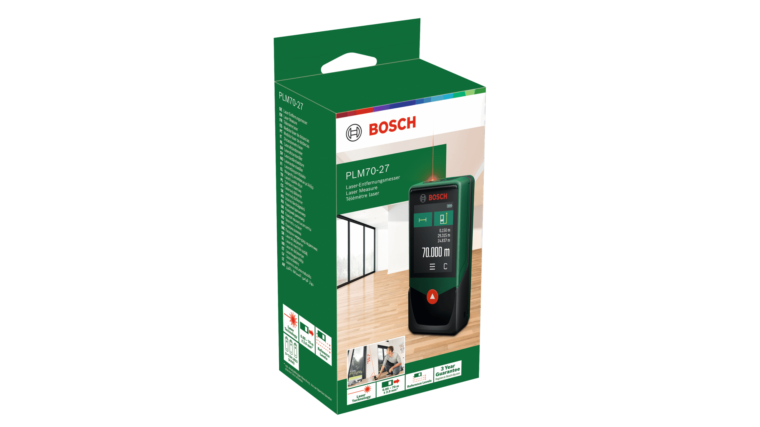 Digitaalinen laseretäisyysmittalaite Bosch Green PLM70-27 - Image 3