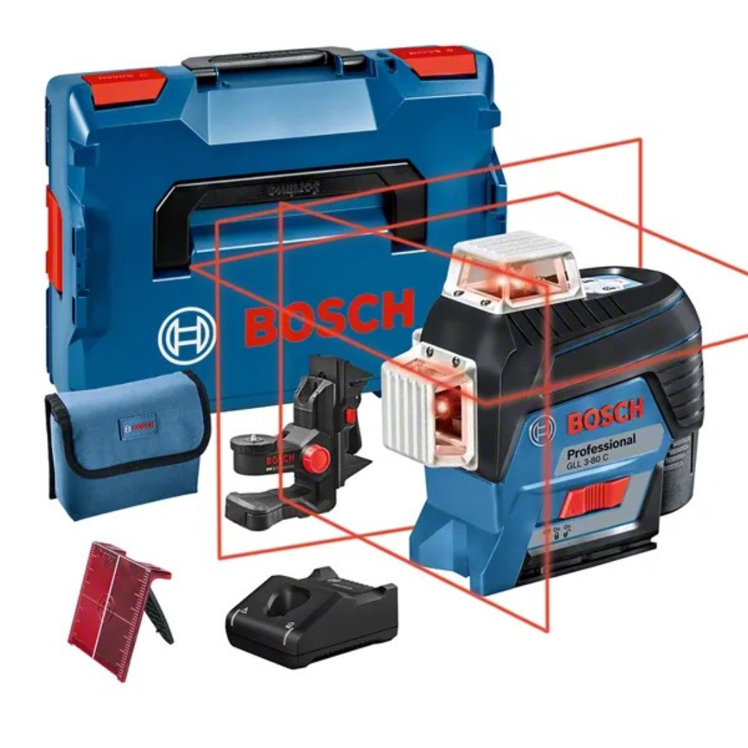 Bosch GLL 3-80 C + BM1 Risk Laser (1 x 2,0 Ah, kuorma)