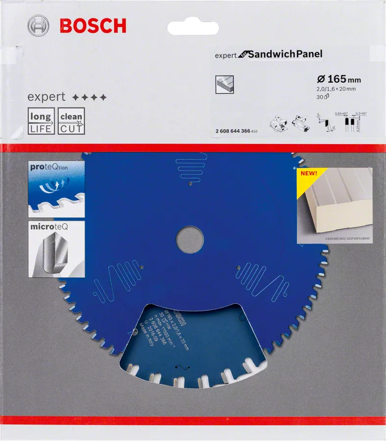Bosch saeketas Expert SandwichPanel 165x20 /1,6x30 hammast