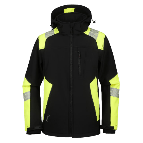 Pesso Softshell jakk Astra kõrgnähtav, must/kollane
