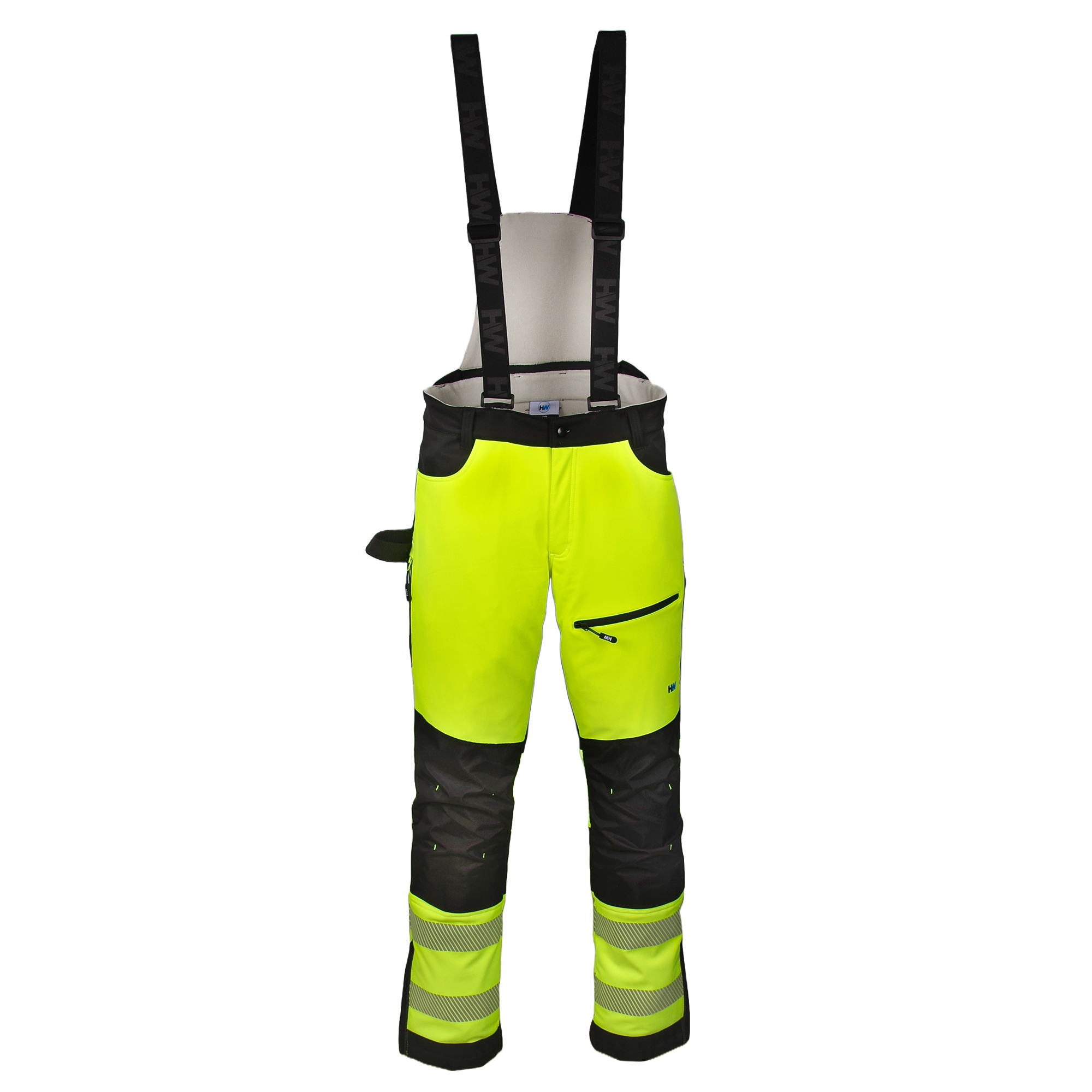 HW Scout softshell lämpimät bib shortsit HIVIS keltaiset