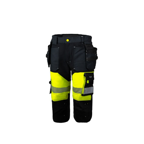 STRETCH PLUS REWELLY caprihousut musta/keltainen